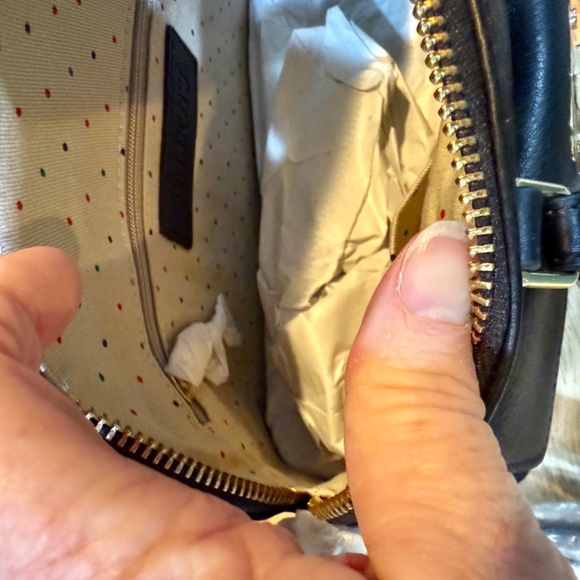 Talbots small black leather domed satchel crossbody bag NTW - Picture 6 of 10